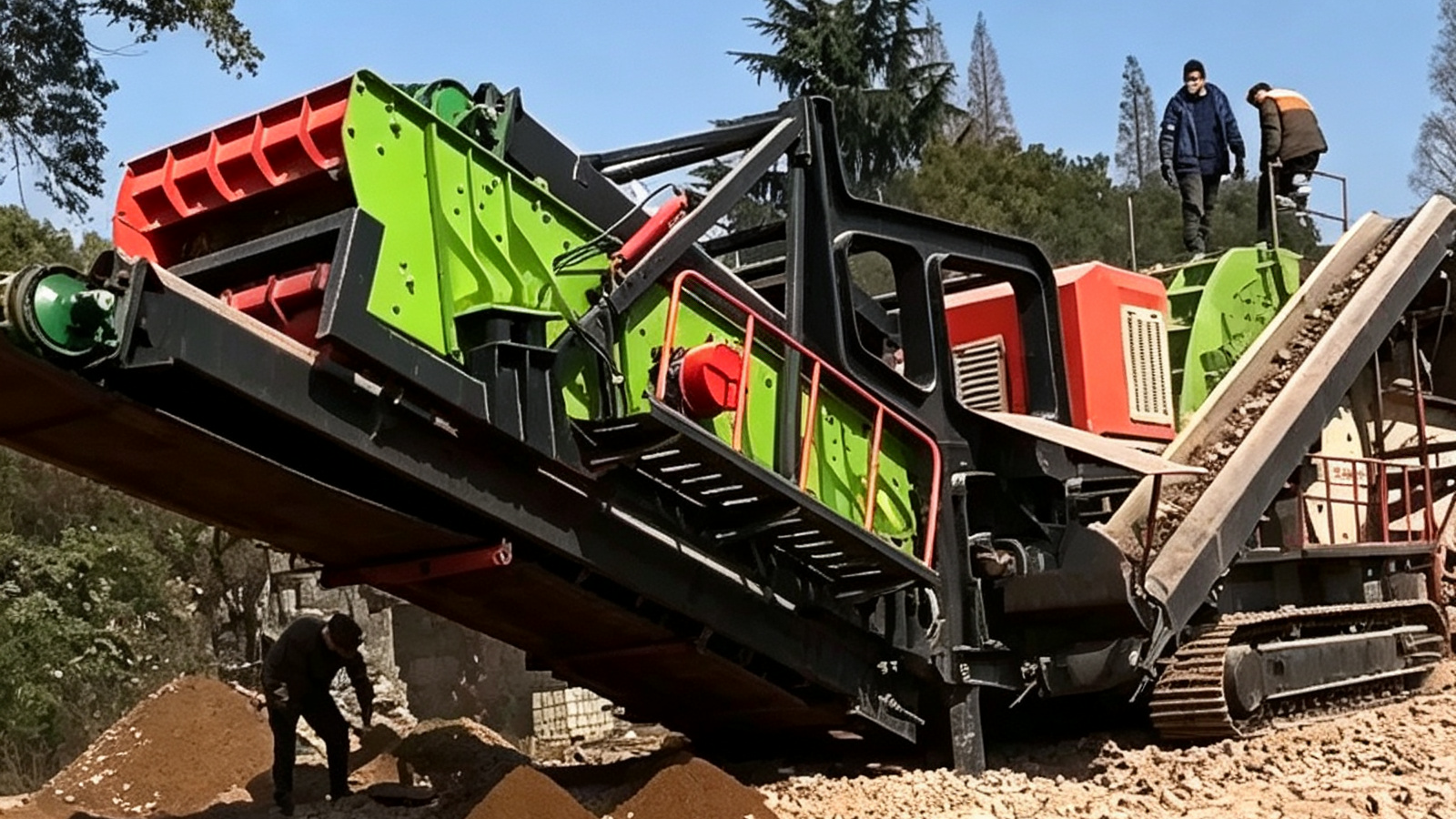 Our company has completed the setup of a tracked heavy-duty impact mobile crushing station in Guangxi; the client is processing construction waste | Hourly capacity: 250 tons.